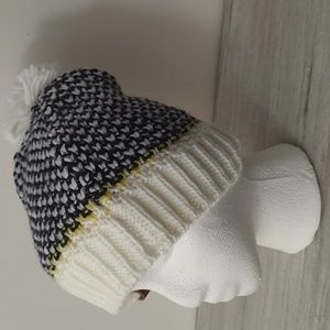 Verdict "Checkered Mate" Cream and Navy with Yellow Detail Beanie